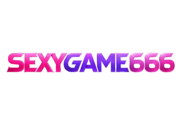 โลโก้ SEXYGAME666 ตัวอักษรหนาสามมิติ คำว่า SEXY เป็นชมพูบานเย็นไล่เฉด GAME ไล่จากม่วงไปน้ำเงินม่วง และเลข 666 กลับมาเป็นชมพูบานเย็น